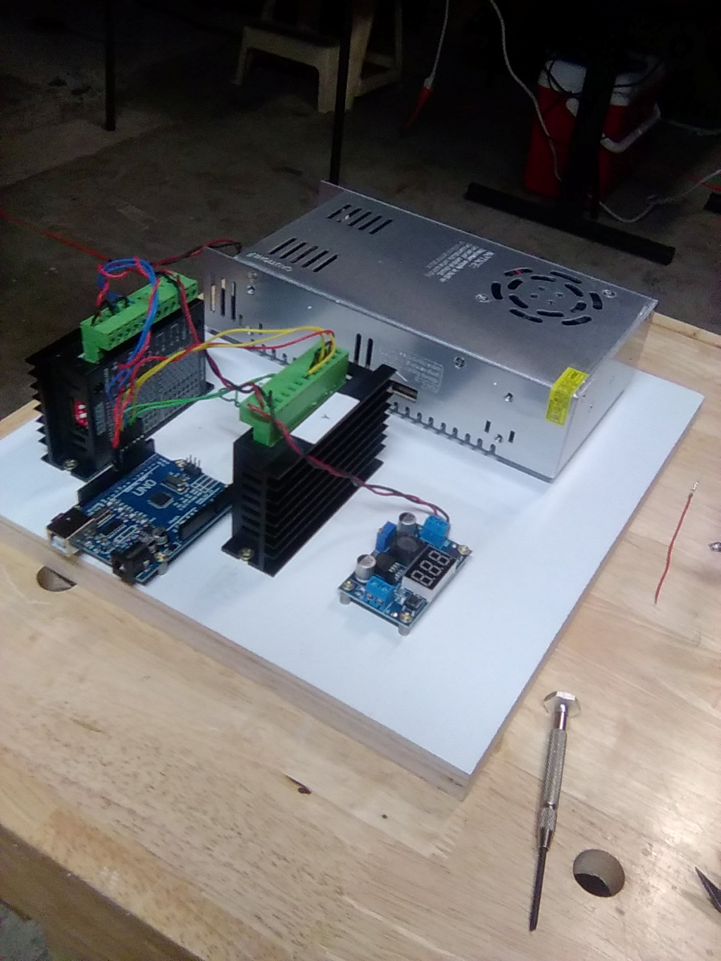 Amanda has lots of wires and connectors.